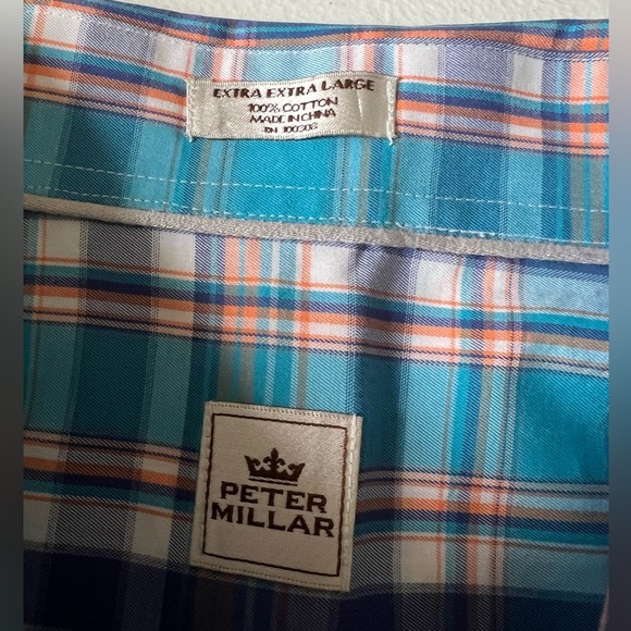 Peter Millar Long Sleeve Checked Button-Down Collar Shirt XL - Picture 4 of 5